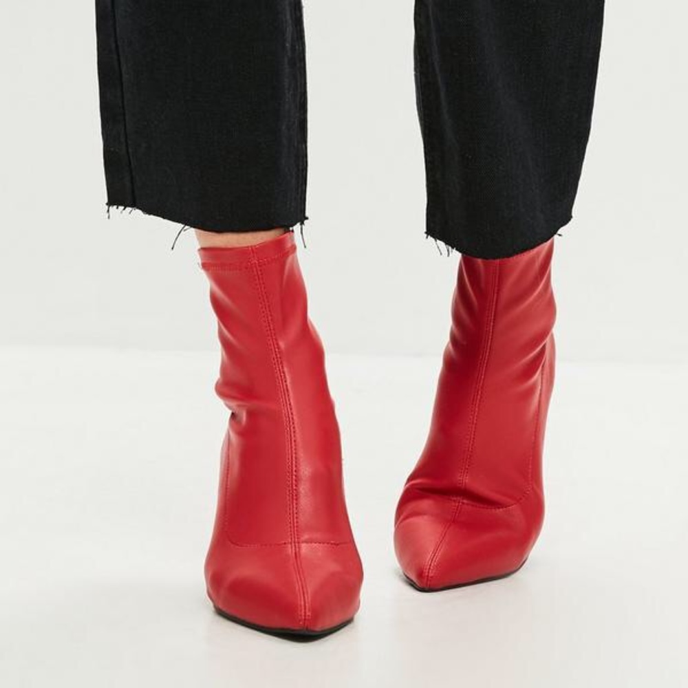 Red ankle boots